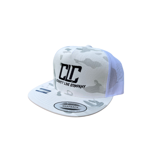 Stacked Logo Snapback- White Alpine