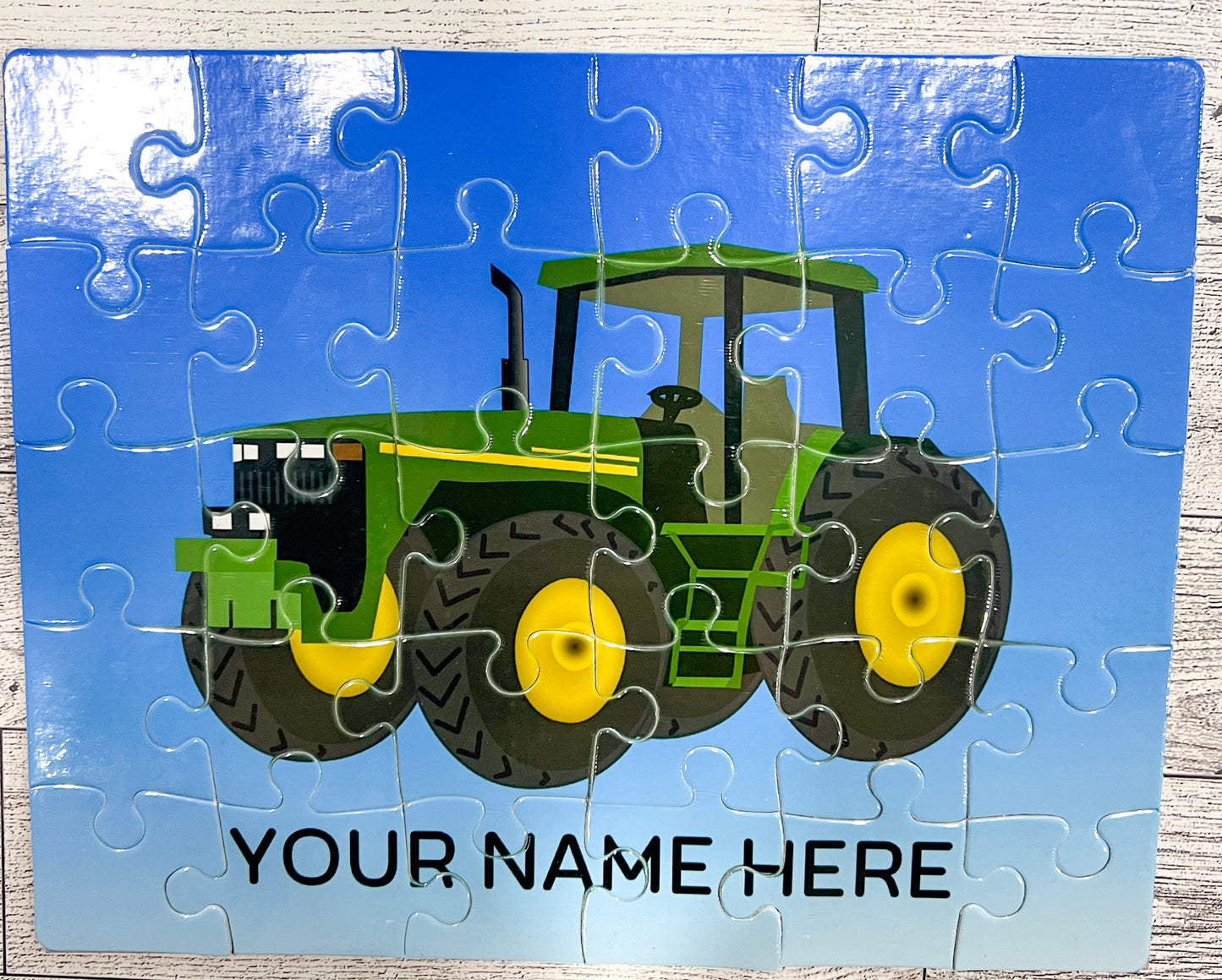 Personalized Tractor Puzzle - Green