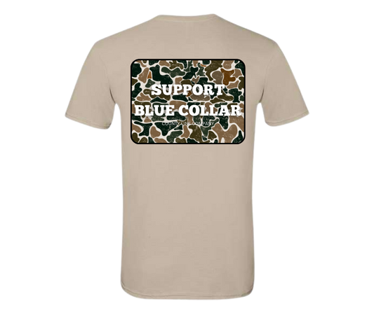 Support Blue Collar Tee - Retro Camo